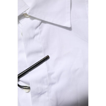 Dolce & Gabbana White Poplin Cotton Formal Men Dress Shirt