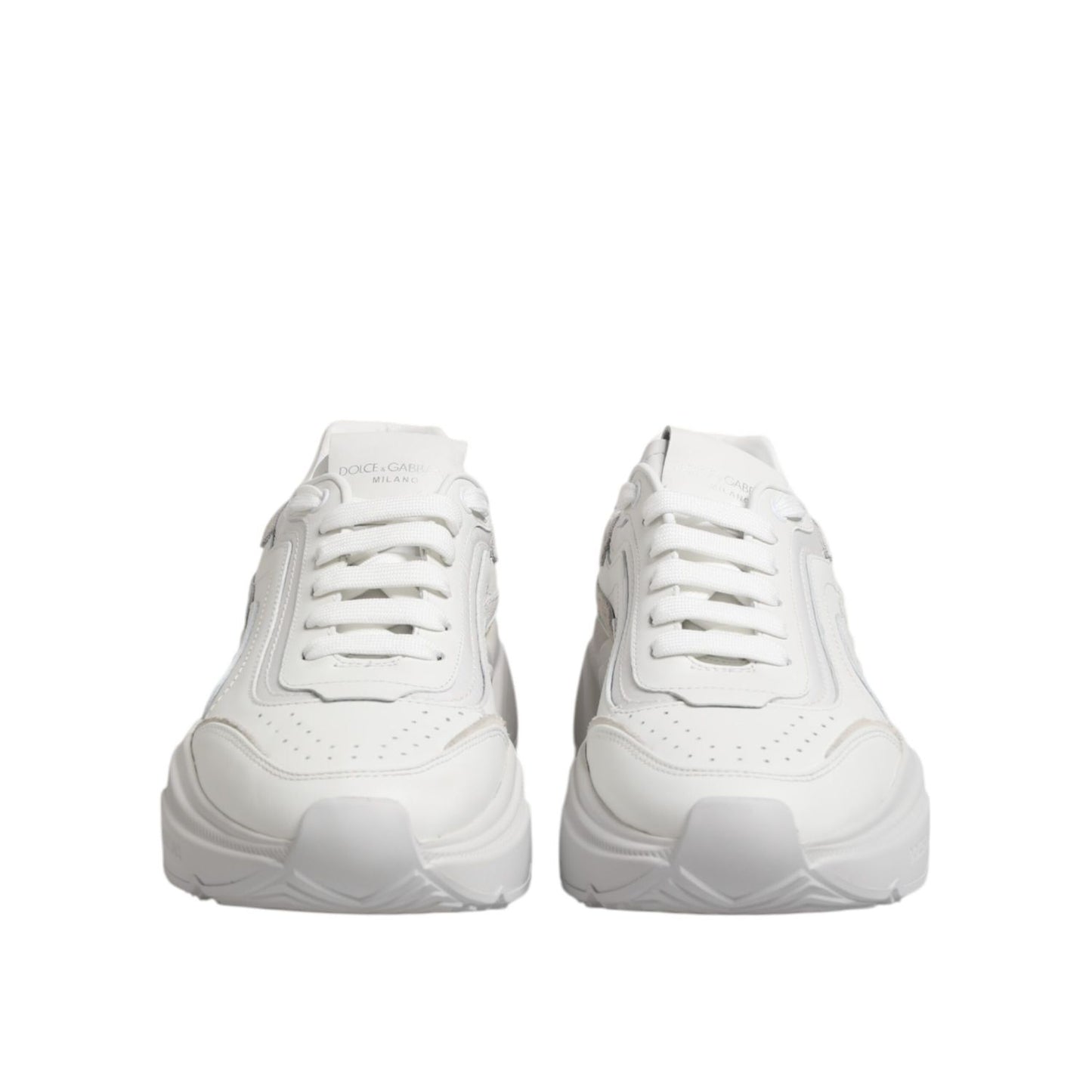 Dolce & Gabbana White Leather Daymaster Low Top Sneakers Shoes