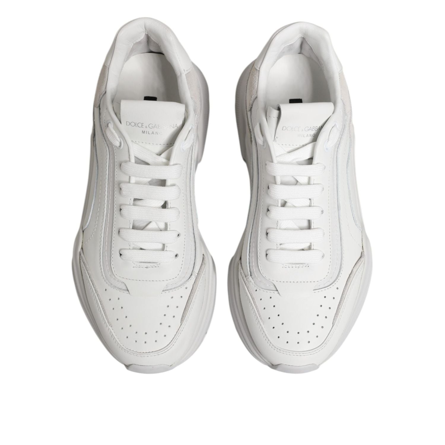 Dolce & Gabbana White Leather Daymaster Low Top Sneakers Shoes