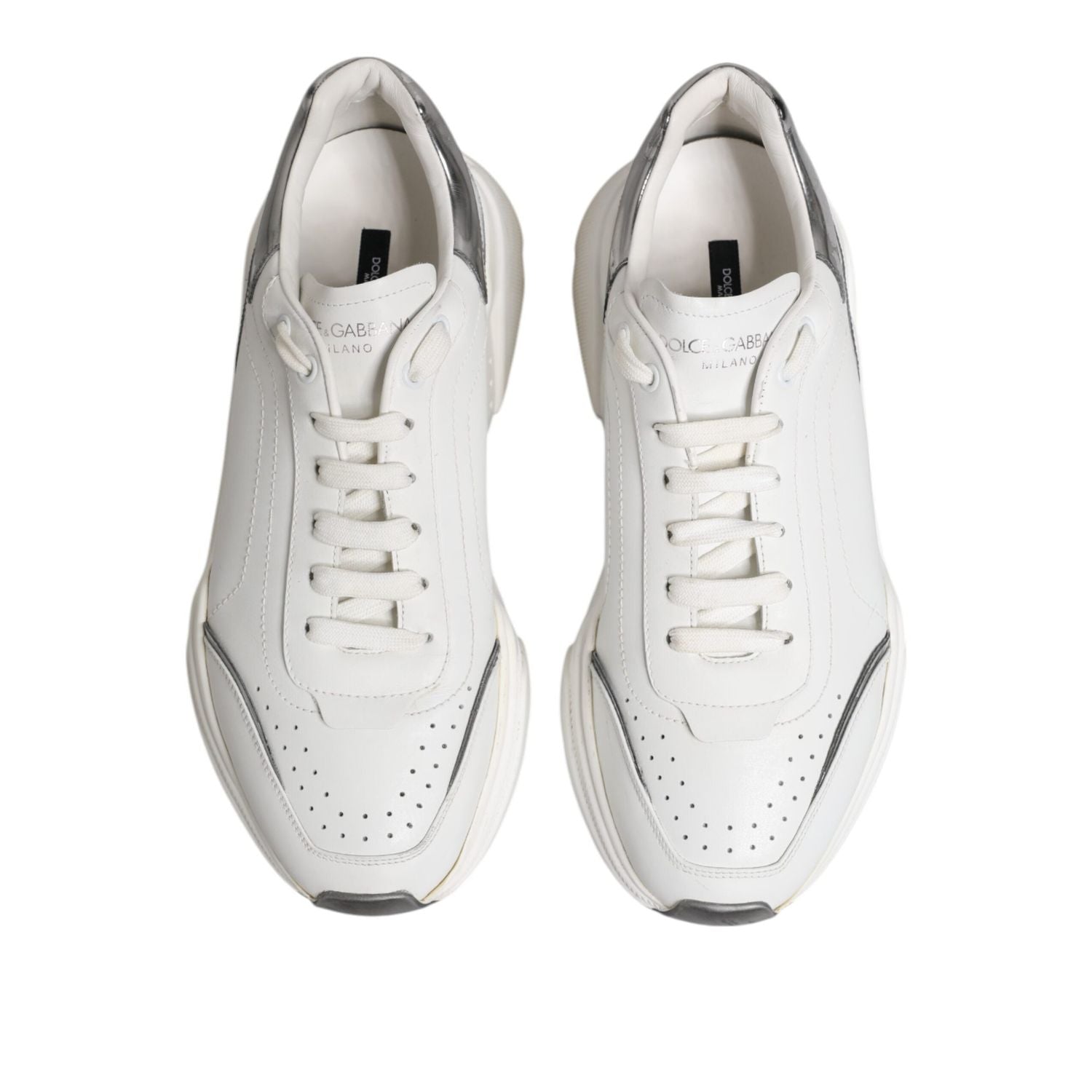 Dolce & Gabbana White Daymaster Leather Low Top Sneakers Shoes