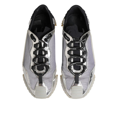 Dolce & Gabbana Black Silver NS1 Men Low Top Sneakers Shoes