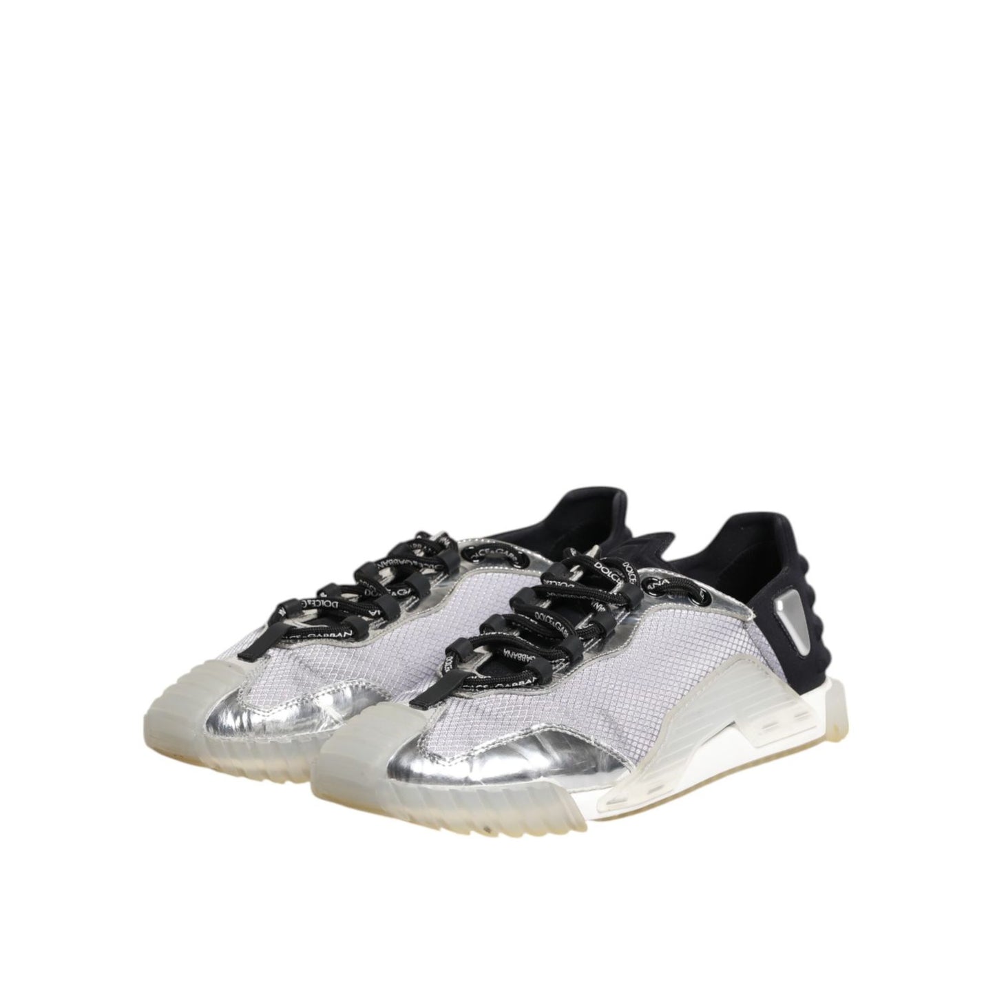 Dolce & Gabbana Black Silver NS1 Men Low Top Sneakers Shoes