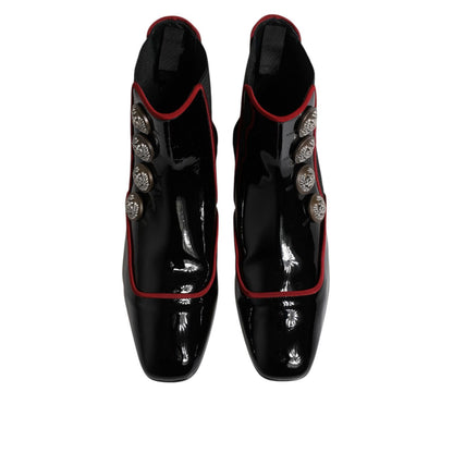 Dolce & Gabbana Black Jackie Buttoned Chelsea Boots Shoes