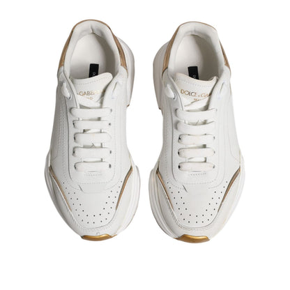 Dolce & Gabbana White Gold Daymaster Low Top Sneakers Shoes