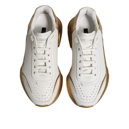 Dolce & Gabbana White Gold Daymaster Low Top Sneakers Shoes