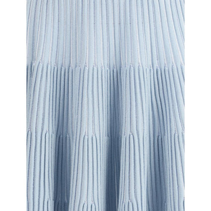 Balmain Light Blue Viscose Mini Skirt