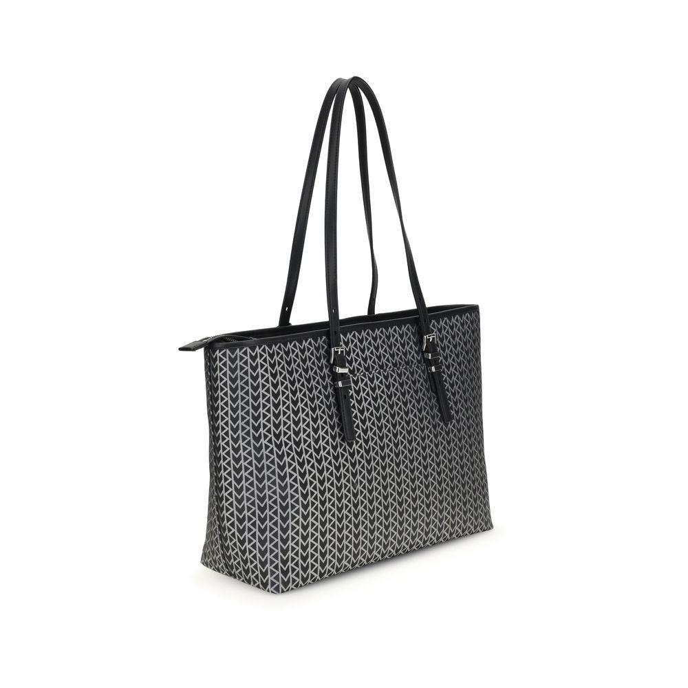 Front view with bag zipped and handles upright.