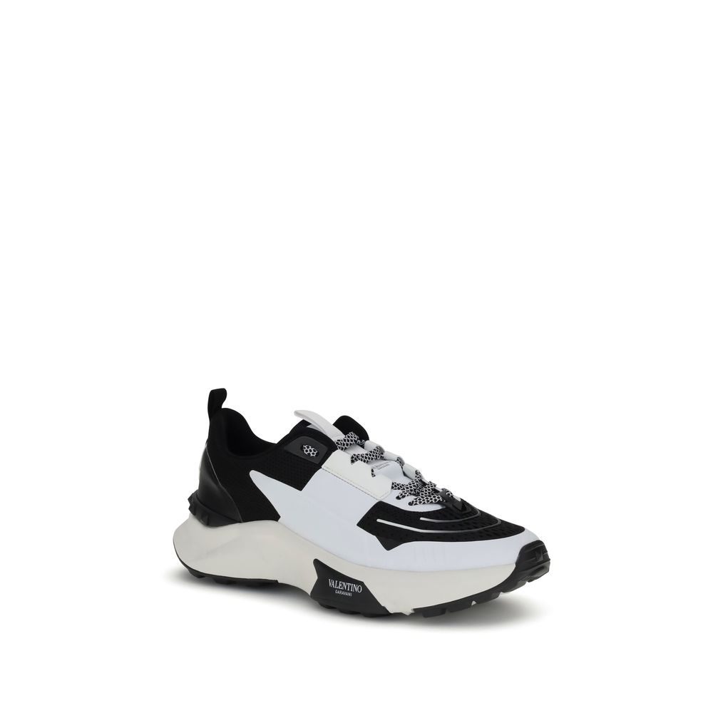 Valentino Garavani Multicolor Calf Leather Bos Taurus Athletic Sneakers with custom rubber sole and logo detailing.