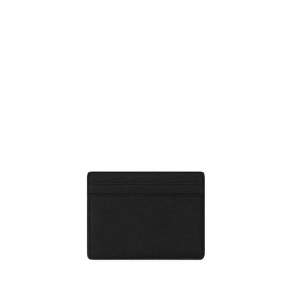 Saint Laurent Black Calf Leather Bos Taurus Wallet - Leather Grain De Poudre Card Holder with embossed logo and card slots, AW25 season.