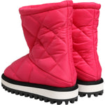 Dolce & Gabbana Pink White Viscose Padded Mid Calf Boots Shoes LA12811 -37