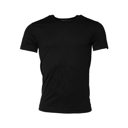 Dolce & Gabbana Black Cotton Crewneck Short Sleeves T-shirt