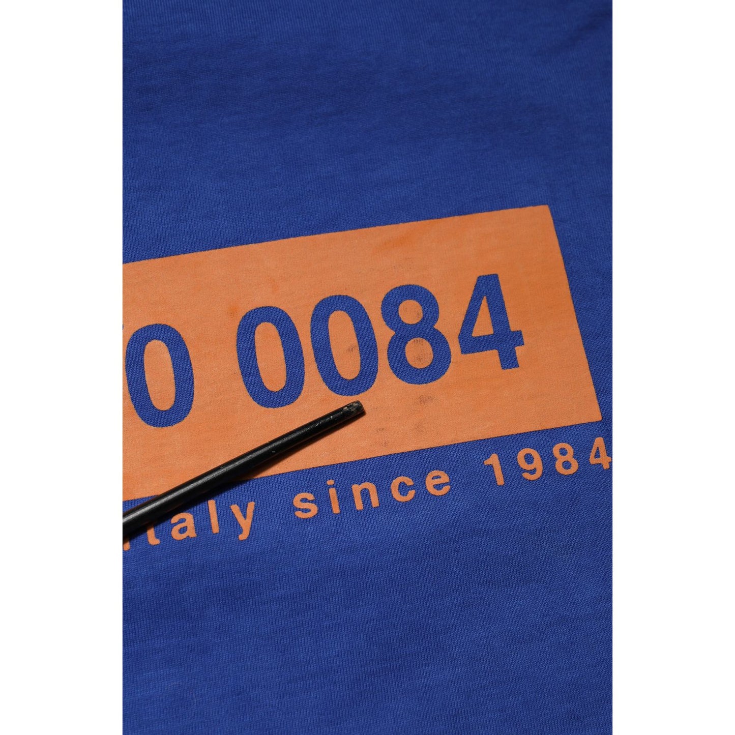 Dolce & Gabbana Blue Logo Graphic Cotton Crew Neck T-shirt