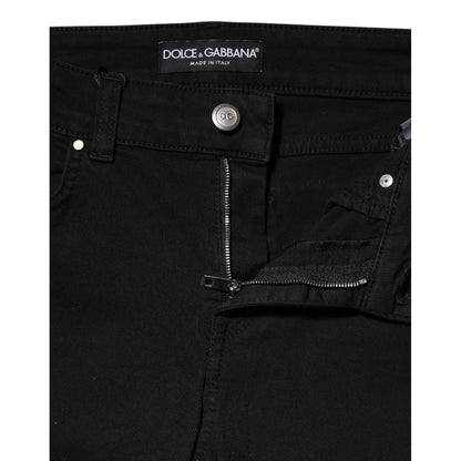 Dolce & Gabbana Black Cotton Skinny Mid Waist Denim Jeans
