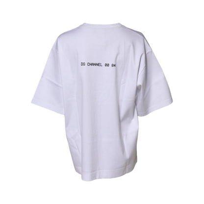 Dolce & Gabbana White Cotton Printed Short Sleeves T-shirt