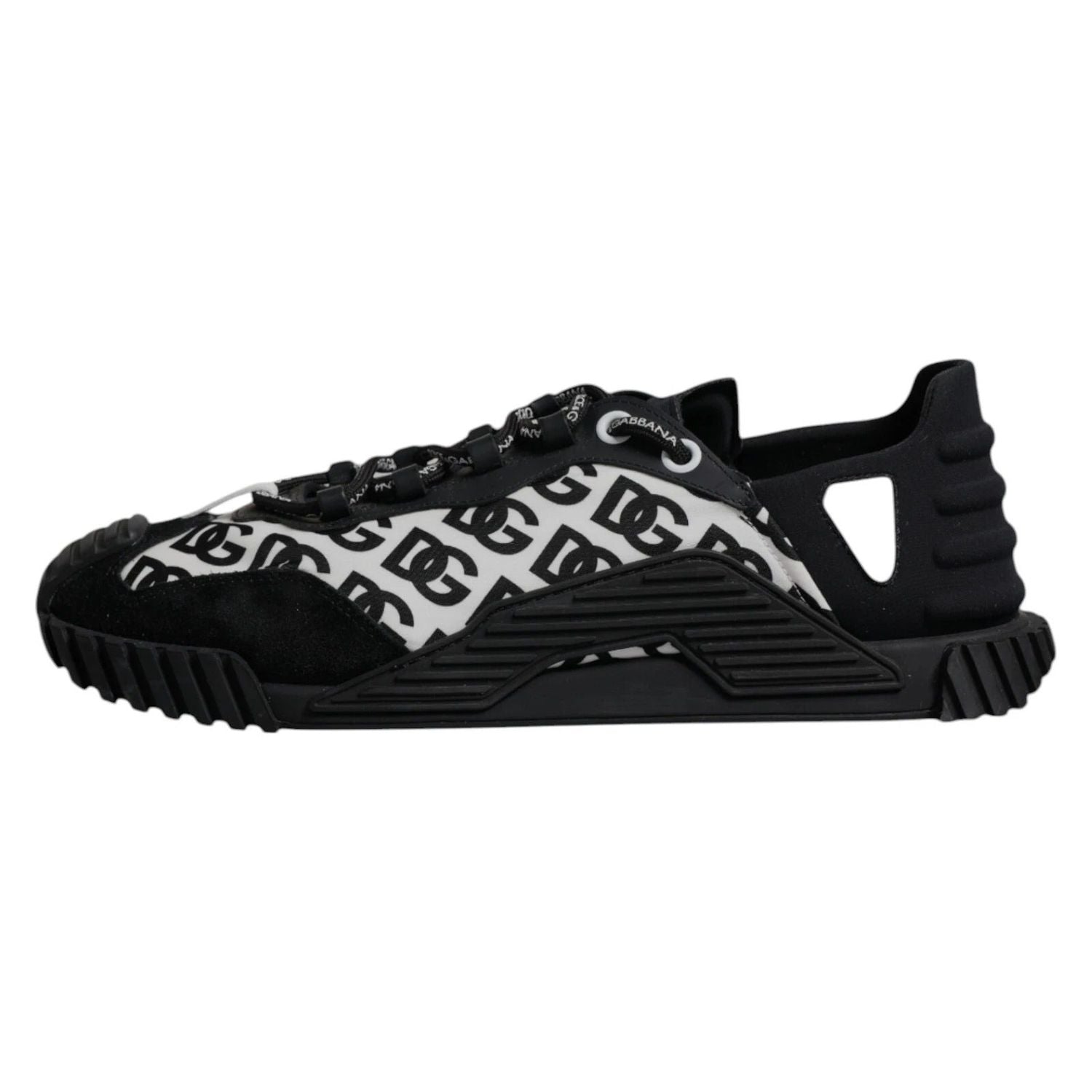 Dolce & Gabbana Black Logo Lace Up Low Top NS1 Sneakers