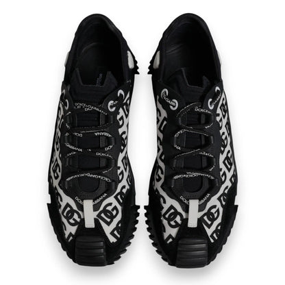 Dolce & Gabbana Black Logo Lace Up Low Top NS1 Sneakers