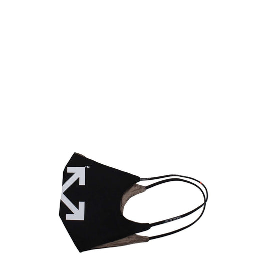 Off-White Black Cotton Facemask made from 100% cotton with front detail and casual style.