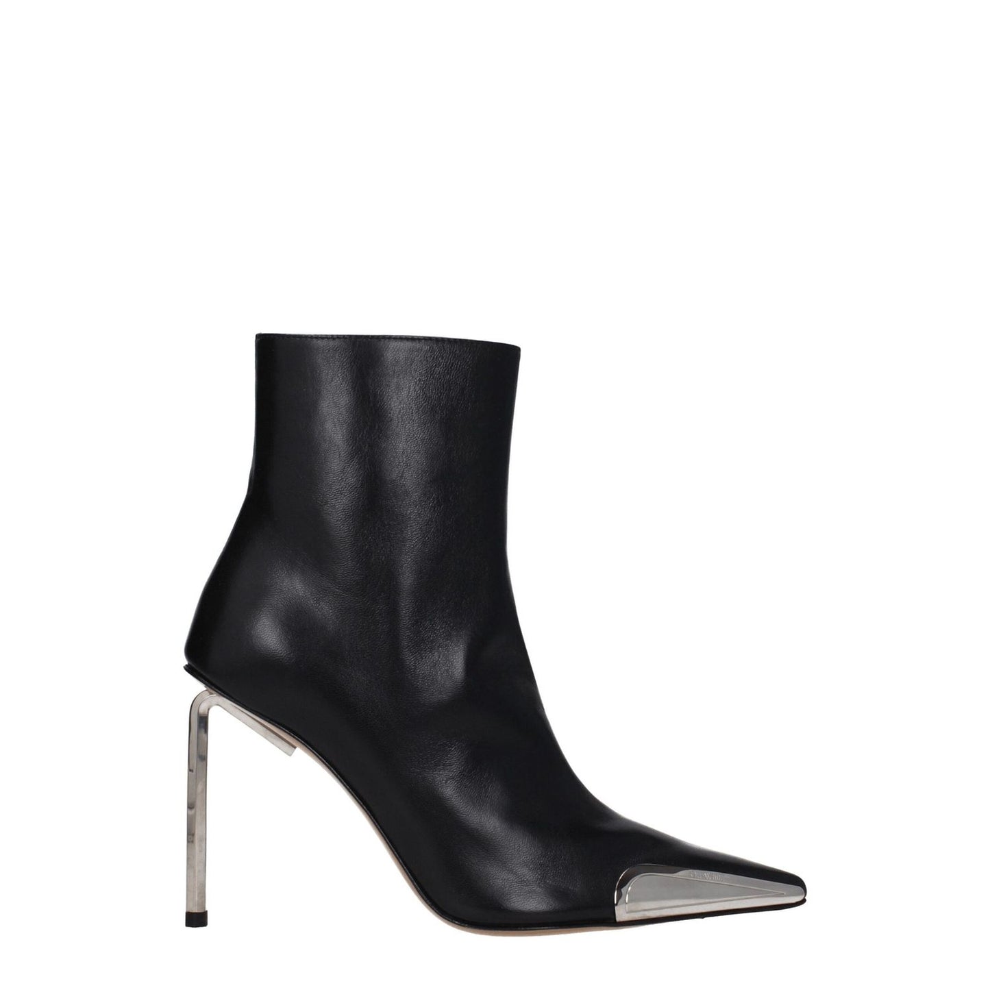 Off-White Black Leather Ankle Boots 1728,75667636384,Ankle - Boots - Shoes,Black,Boots - Shoes,EU36/US6,EU38/US8,EU40/US10,EU41/US11,New with tags,Off-White,Shoes,Women
