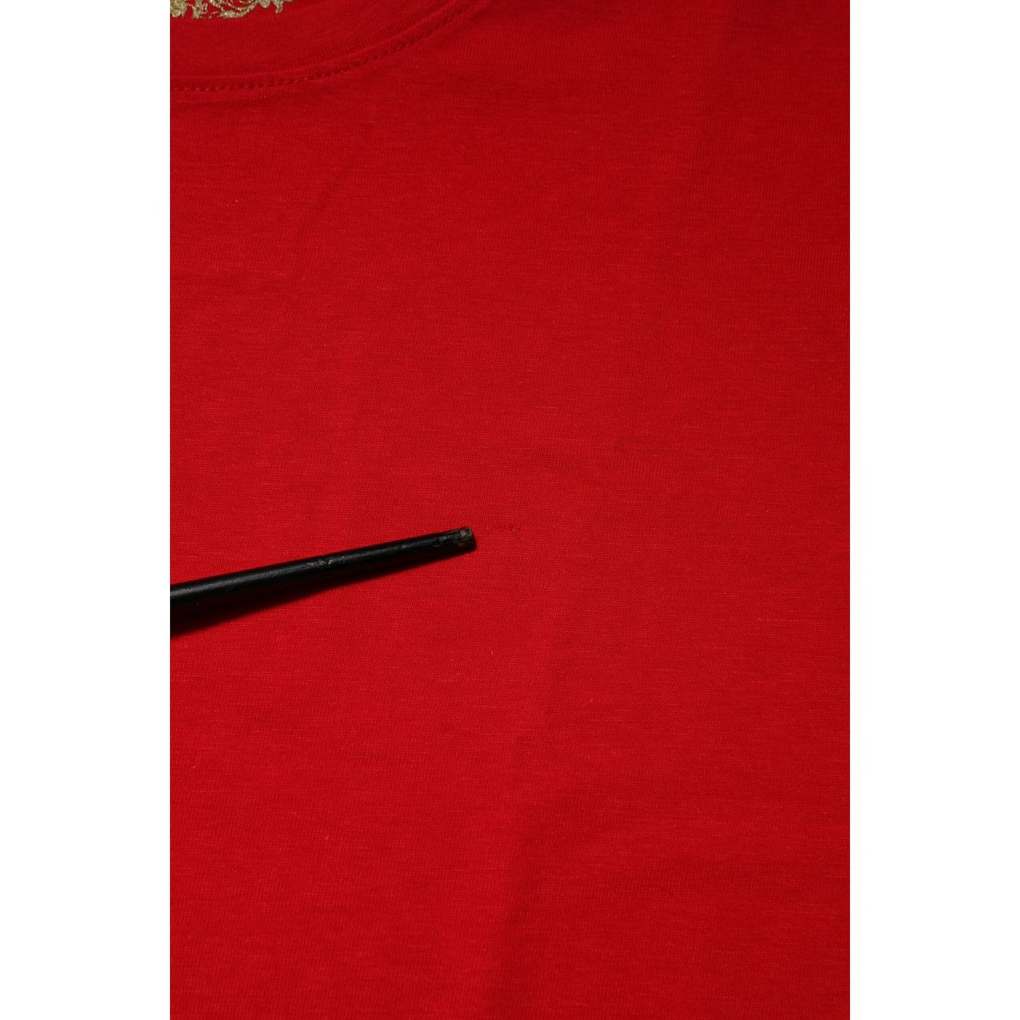 Dolce & Gabbana Red Crew Neck Short Sleeves Top T-shirt