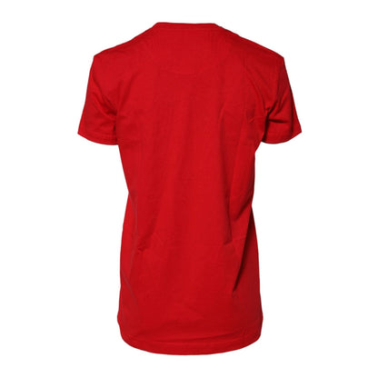 Dolce & Gabbana Red Cotton Short Sleeves Crew Neck Top T-shirt