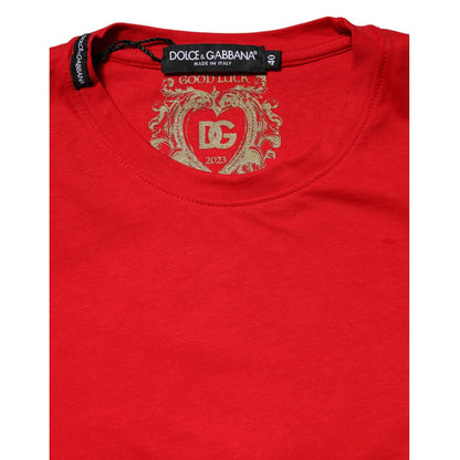 Dolce & Gabbana Red Short Sleeves Crew Neck Casual Top T-shirt