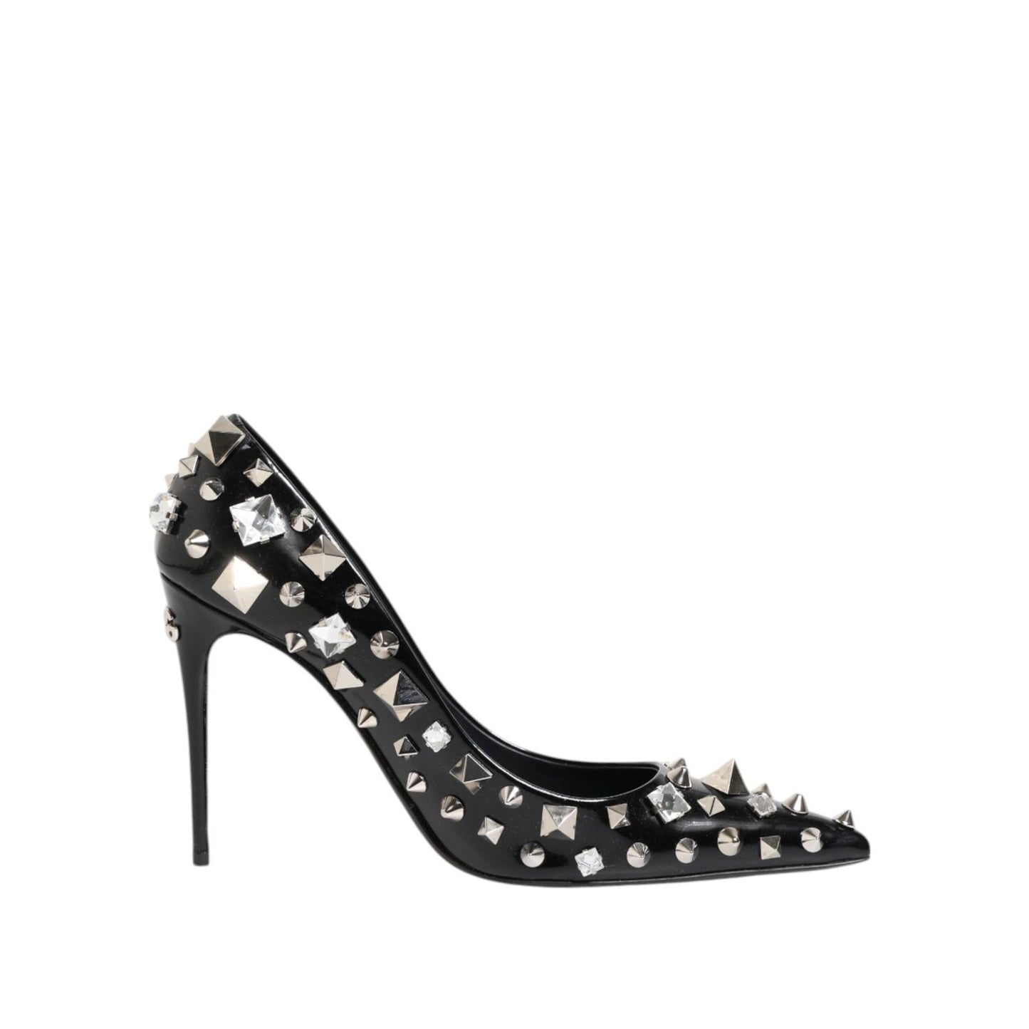 Dolce & Gabbana Black Crystals Studs Stiletto Pumps Shoes