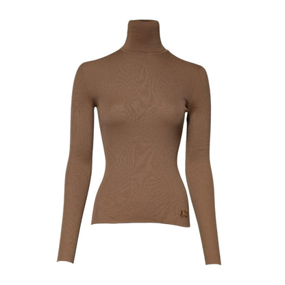Dolce & Gabbana Brown Knit Long Sleeves Turtleneck Sweater