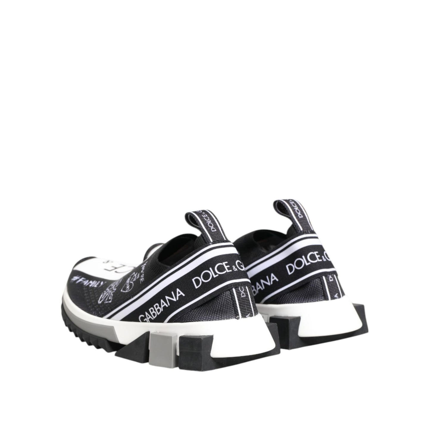 Dolce & Gabbana Black White Sorrento Low Top Sneakers Shoes