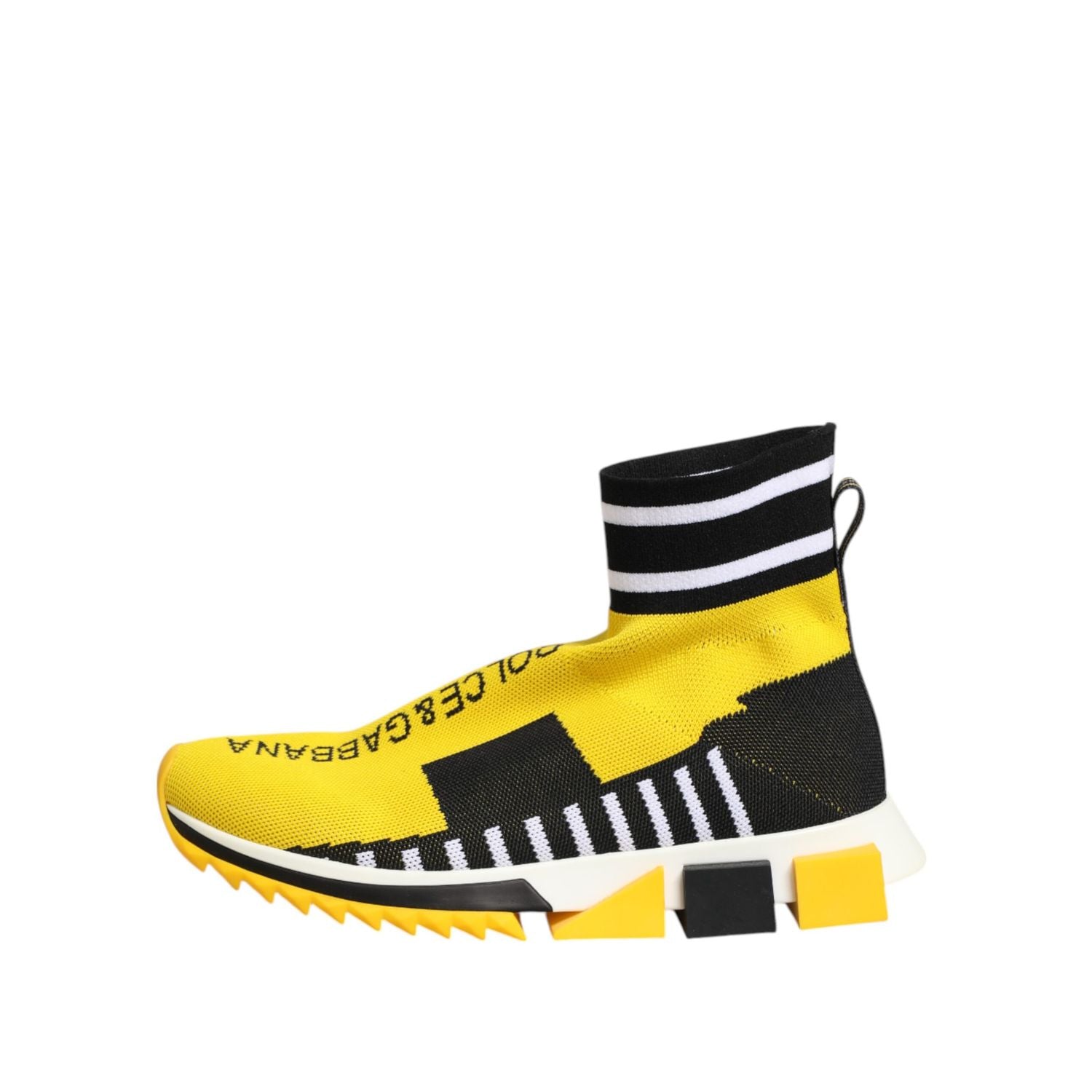 Dolce & Gabbana Yellow Black Sorrento Socks Sneakers Shoes