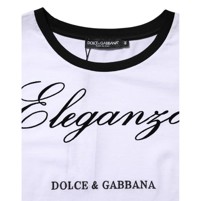 Dolce & Gabbana White Eleganza Cotton Crew Neck Tee T-shirt