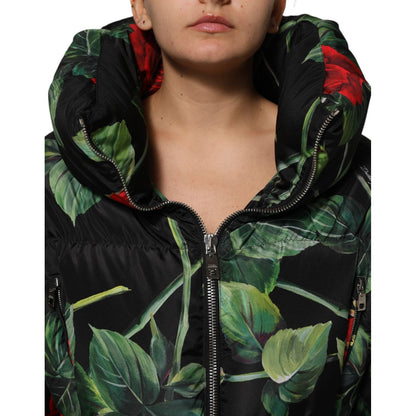 Dolce & Gabbana Multicolor Floral Puffer Coat Full Zip Jacket
