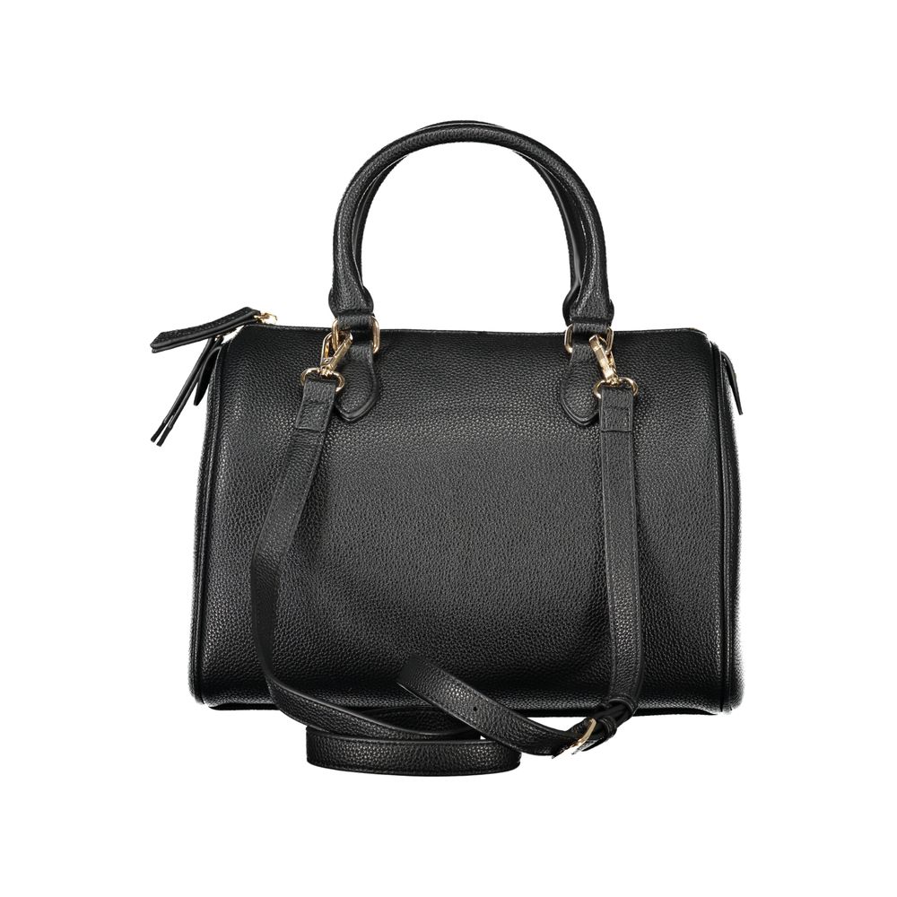 Mario Valentino Black Polyethylene Women Handbag with removable shoulder strap and stylish design