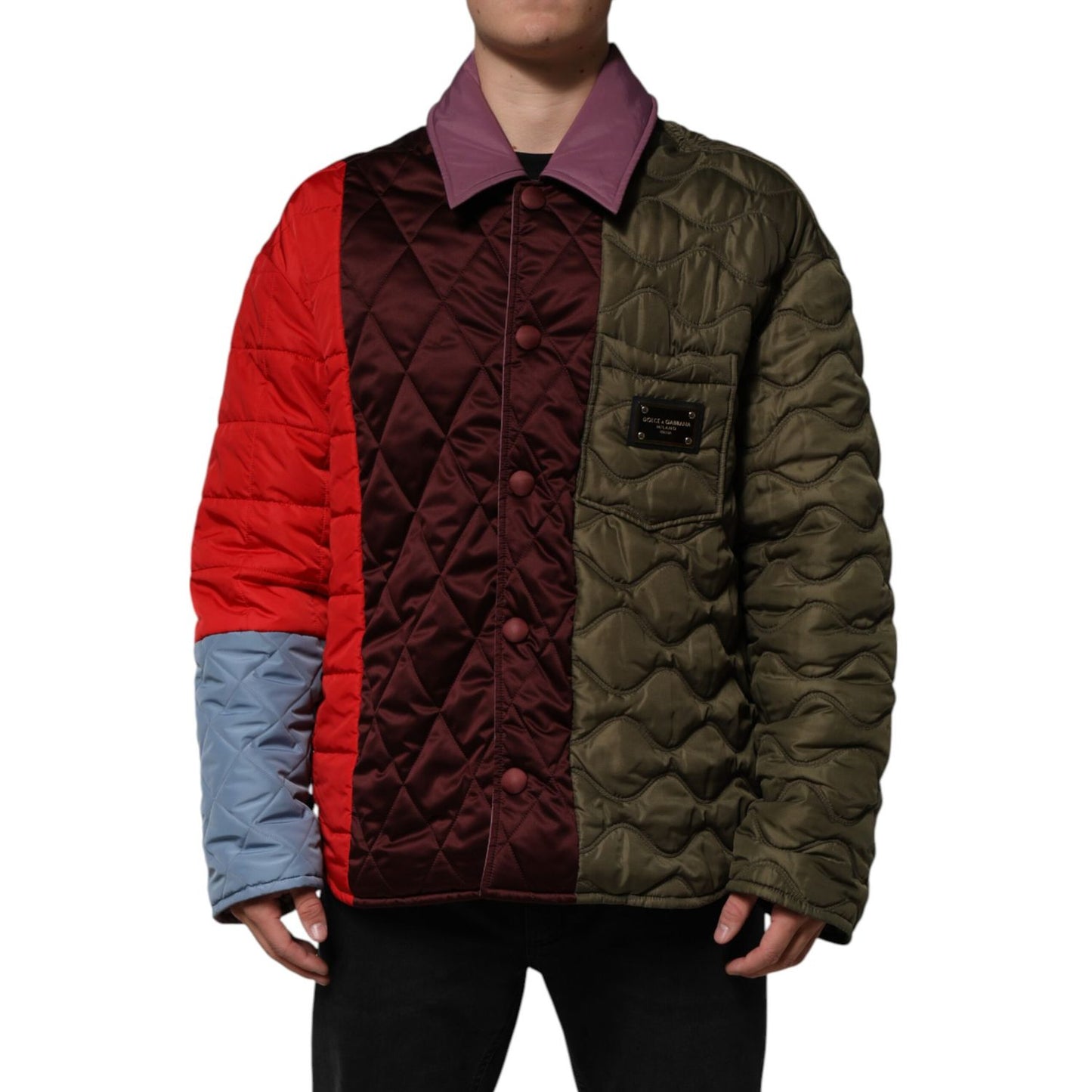 Dolce & Gabbana Multicolor Patchwork PolyesterQuilted Jacket
