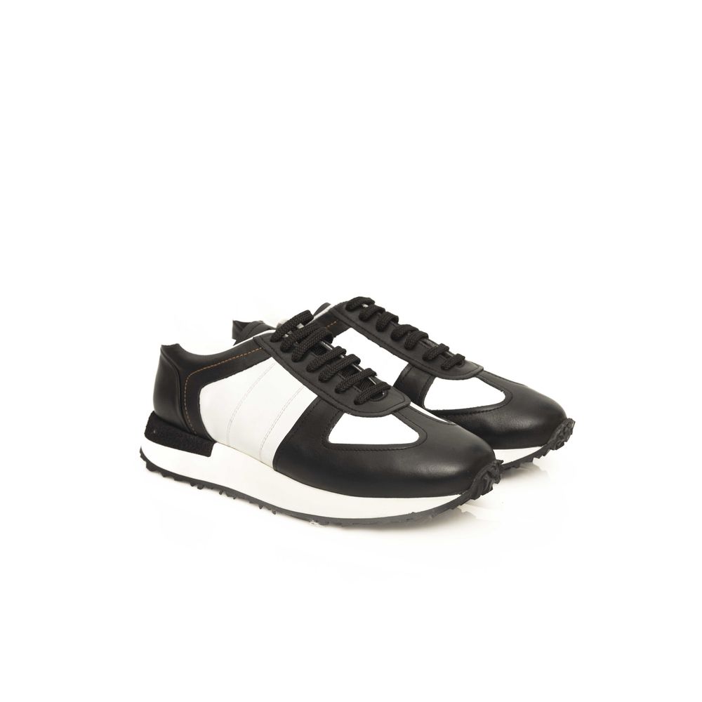 Cerruti 1881 Black And White Calfskin Sneaker