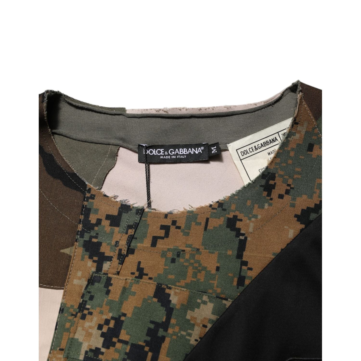 Dolce & Gabbana Multicolor Patchwork Cotton CrewNeck  T-shirt