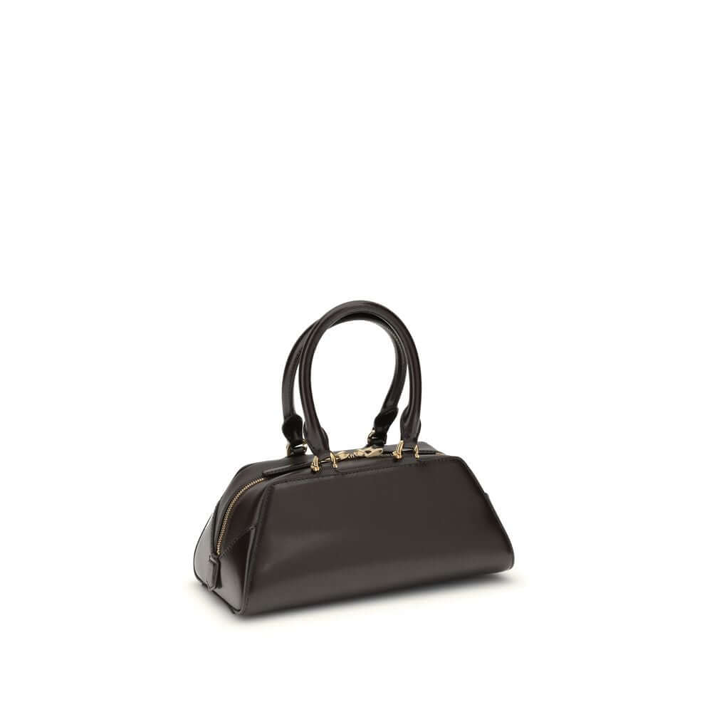 Givenchy Brown Calf Leather Bos Taurus Handbag with gold finish details and removable strap, featuring practical design and elegant appeal.