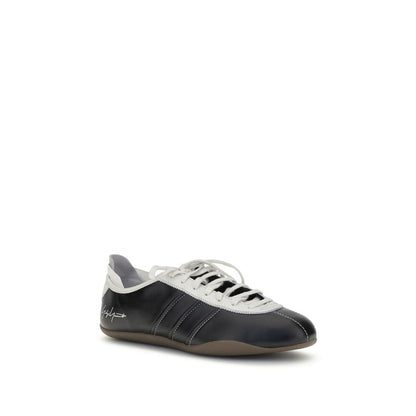 Y-3 Black Calf Leather Bos Taurus Low Top Sneakers