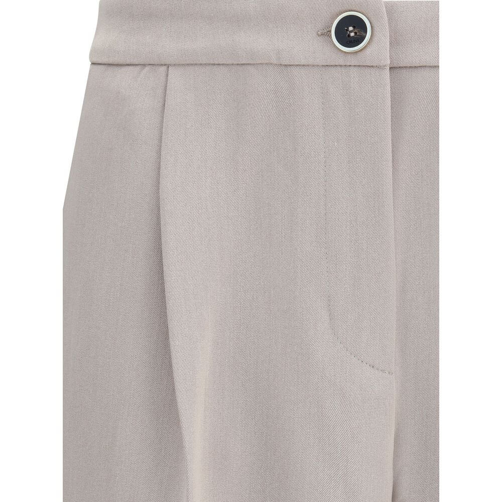 Cruna Beige Polyester Casual Pants