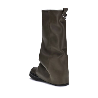 The Attico Brown Calf Leather Bos Taurus Ankle Boots