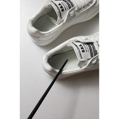 Dolce & Gabbana White Miami Leather Low Top Sneakers Shoes