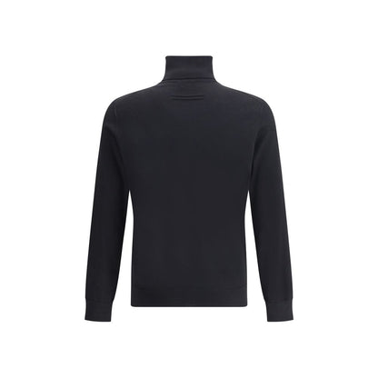 ZEGNA Black Cashmere Turtleneck sweater featuring a high collar, ribbed cuffs, and hem for a chic and comfortable fit.