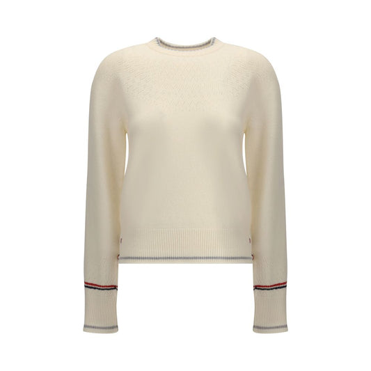 Thom Browne White Fleece Wool Sweatshirt