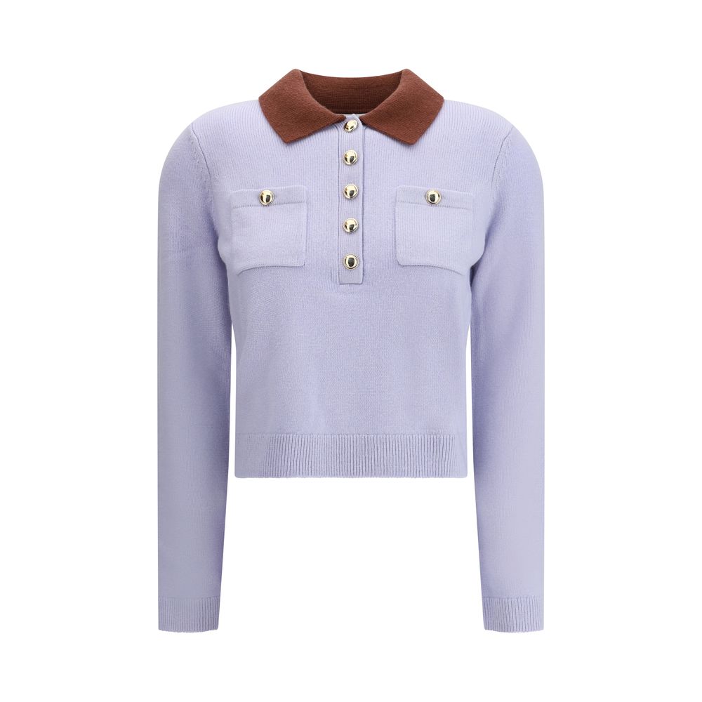 Self-Portrait Light Blue Wool Sweatshirt