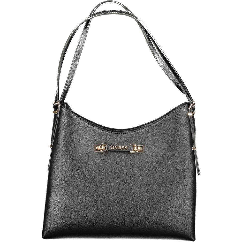 Guess Jeans Black Polyethylene Women Handbag with elegant design and practical compartments for fashionistas.