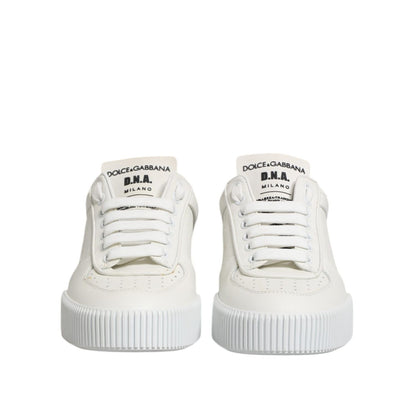 Dolce & Gabbana White Miami Leather Low Top Sneakers Shoes