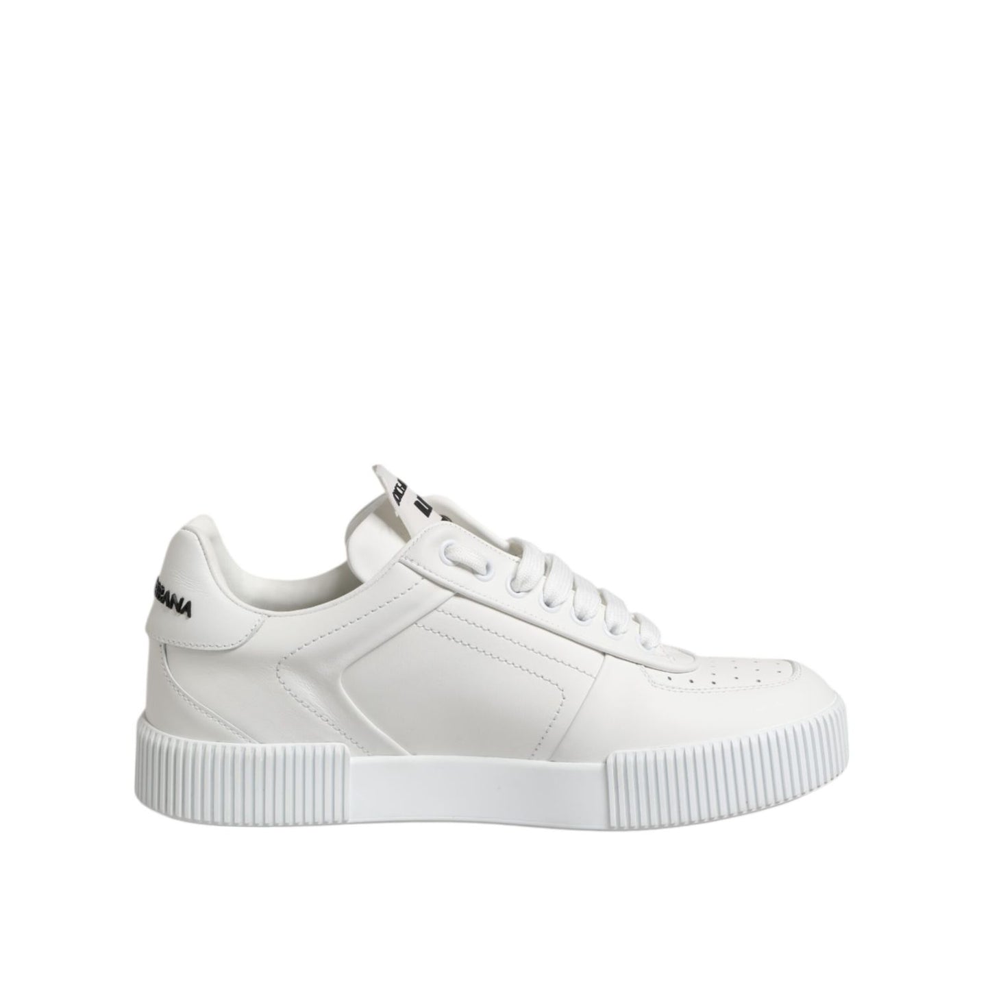 Dolce & Gabbana White Miami Leather Low Top Sneakers Shoes