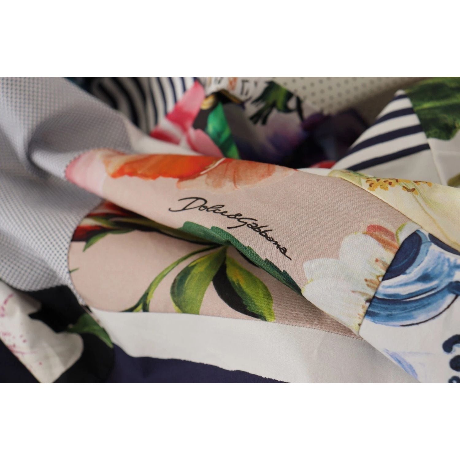 Dolce & Gabbana Multicolor Poplin Floral Mini Flared Dress