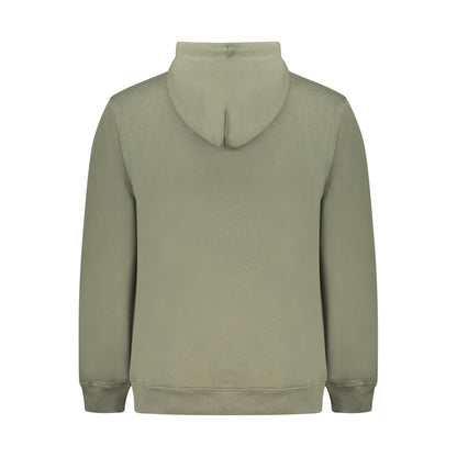 Back view of Tommy Hilfiger Green Cotton Men Sweater with hood.