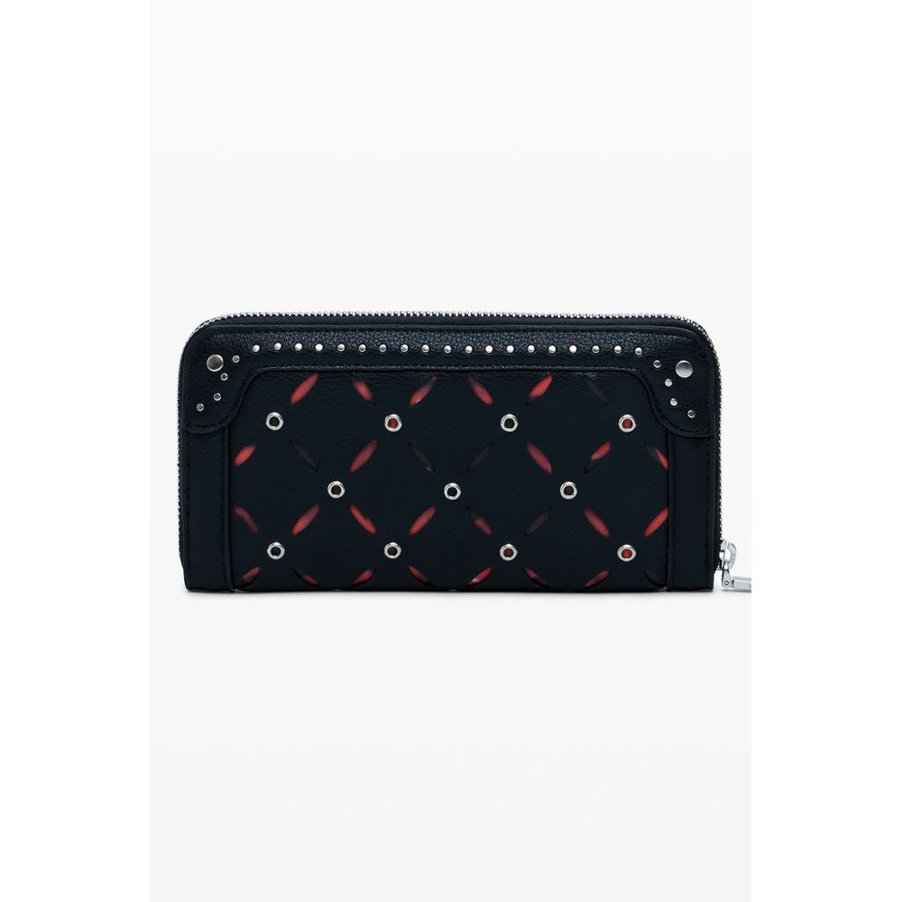 Desigual Black Polyethylene Women Wallet with chic design and multiple compartments for stylish organization.