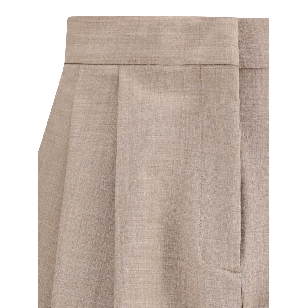 Fabiana Filippi Beige Fleece Wool Dress Pants
